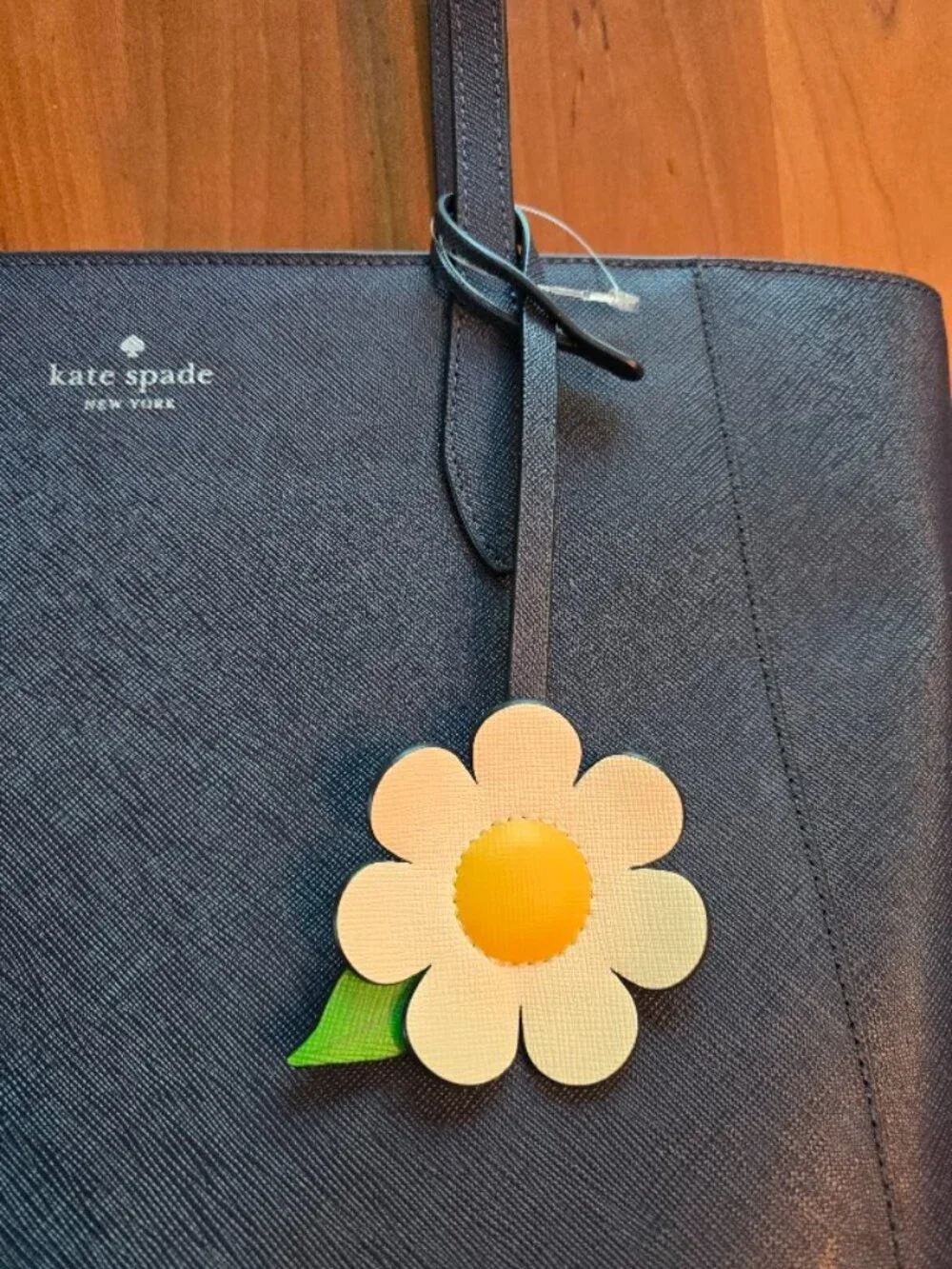 NWT Kate Spade Dana Tote Parisian Navy with Flower Accent